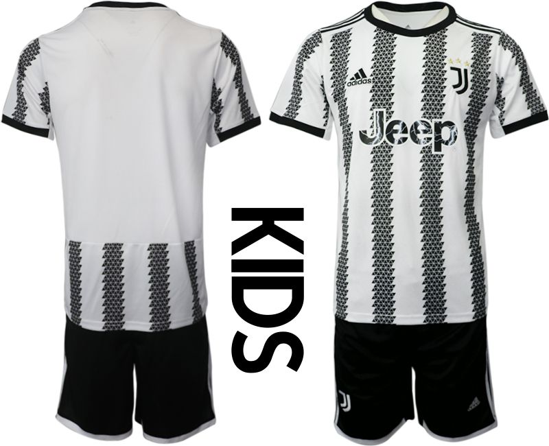 Youth 2022-2023 Club Juventus FC home white blank Soccer Jersey